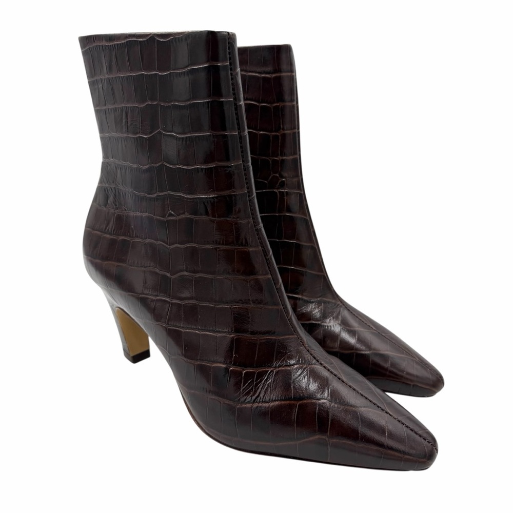 NEW Everlane Brown‎ Crocodile Leather Short Banana Boot in Size 7 - Picture 4 of 12
